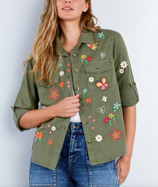 THE SKETCHBOOK OLIVE TOP