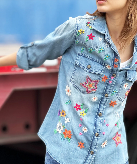 THE SKETCHBOOK DENIM TOP