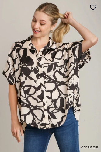 TWO-TONE PRINT TOP