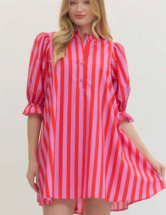 PUFF SLEEVE MINI DRESS