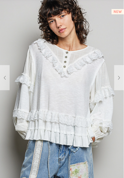 Lightweight ribbed knit blouse