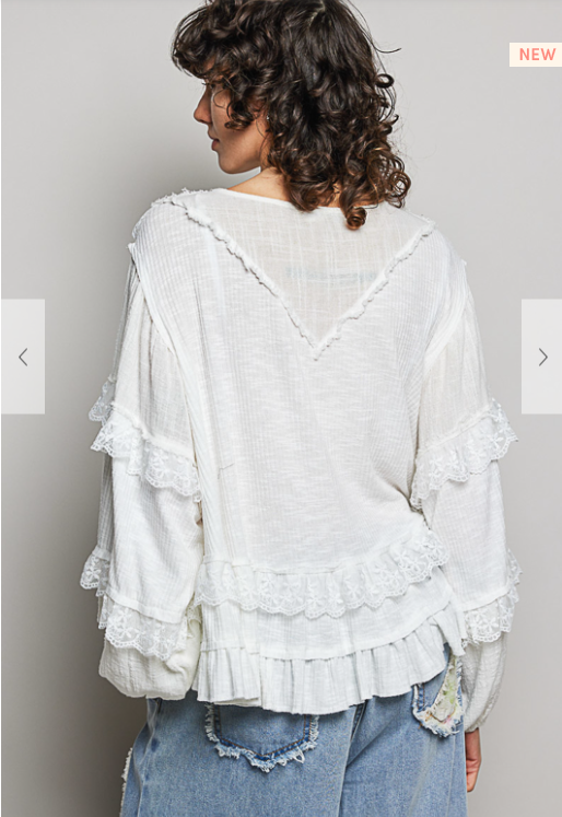 Lightweight ribbed knit blouse