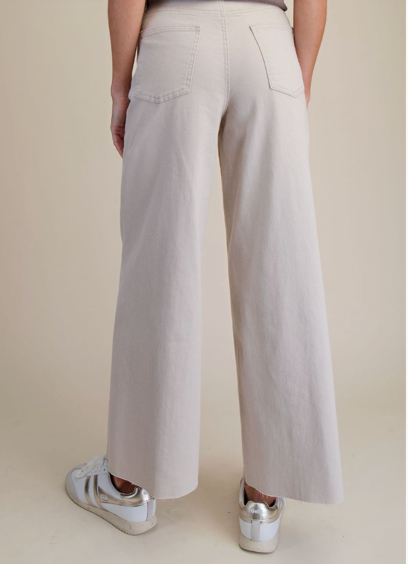 ECRU SOFT STRETCH HIGH WAISTED TWILL PANTS