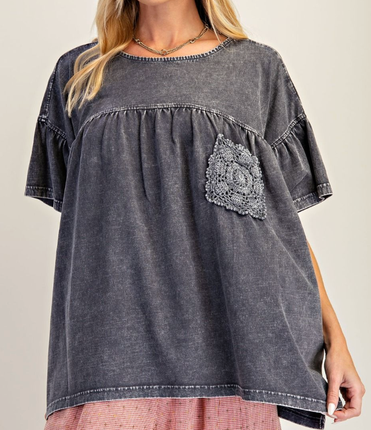 WASHED COTTON LOOSE FIT TOP