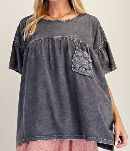 WASHED COTTON LOOSE FIT TOP