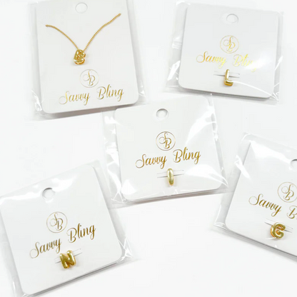 18 KT GOLD PLATED - Smooth sliding necklace initials FONT COSMIC STROLL