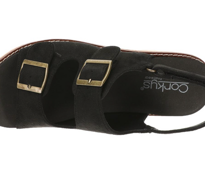 Corky's MY 2 CENTS - BLACK FAUX SUEDE