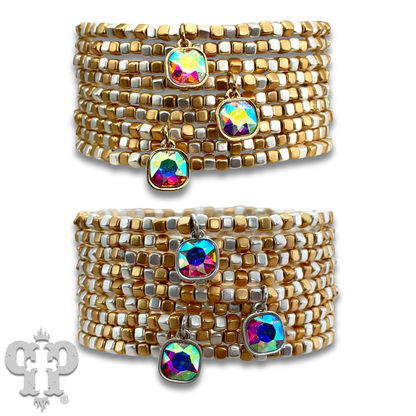 Rhinestone drop charm bracelet