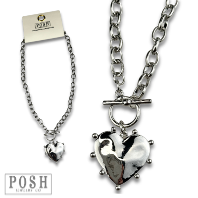 Studded heart necklace