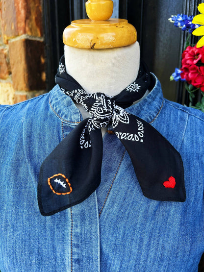 Embroidered Love Bandana