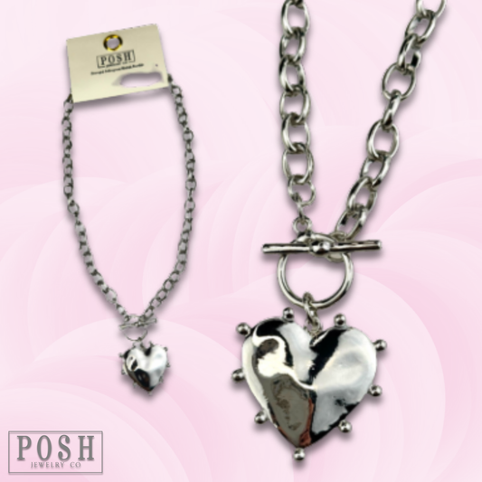 Studded heart necklace