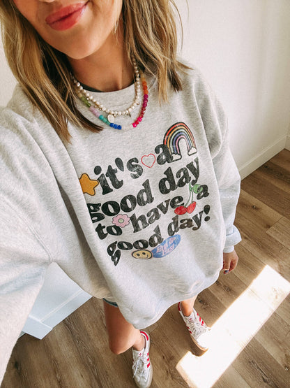Good day sweatshirt - hanes / ash grey