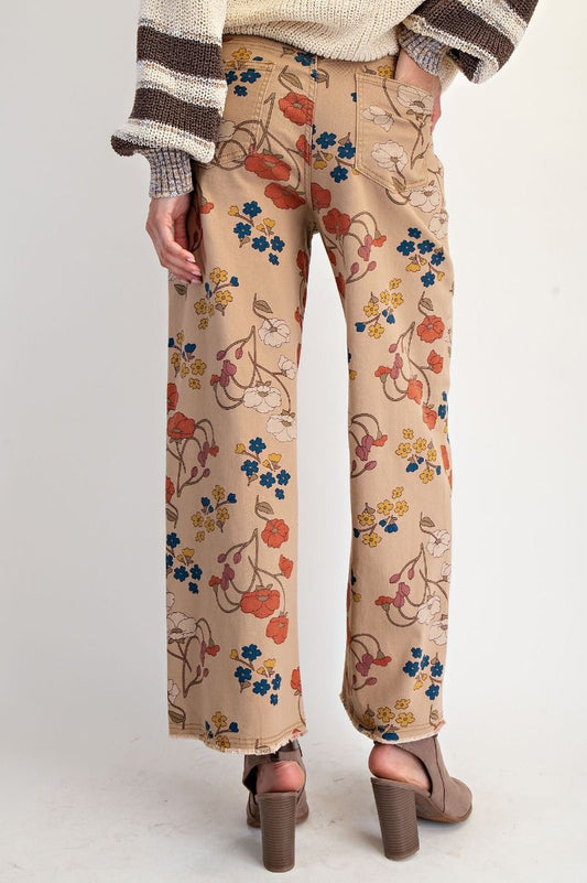 VINTAGE BLOSSOM WIDE-LEG PANTS