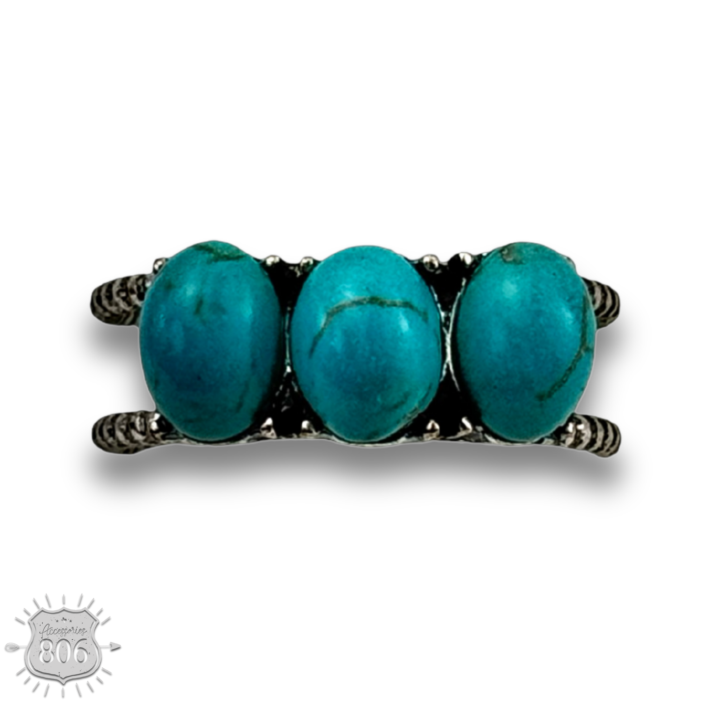 Stone oval bead ring