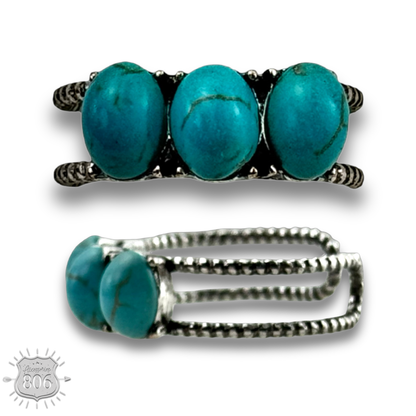 Stone oval bead ring