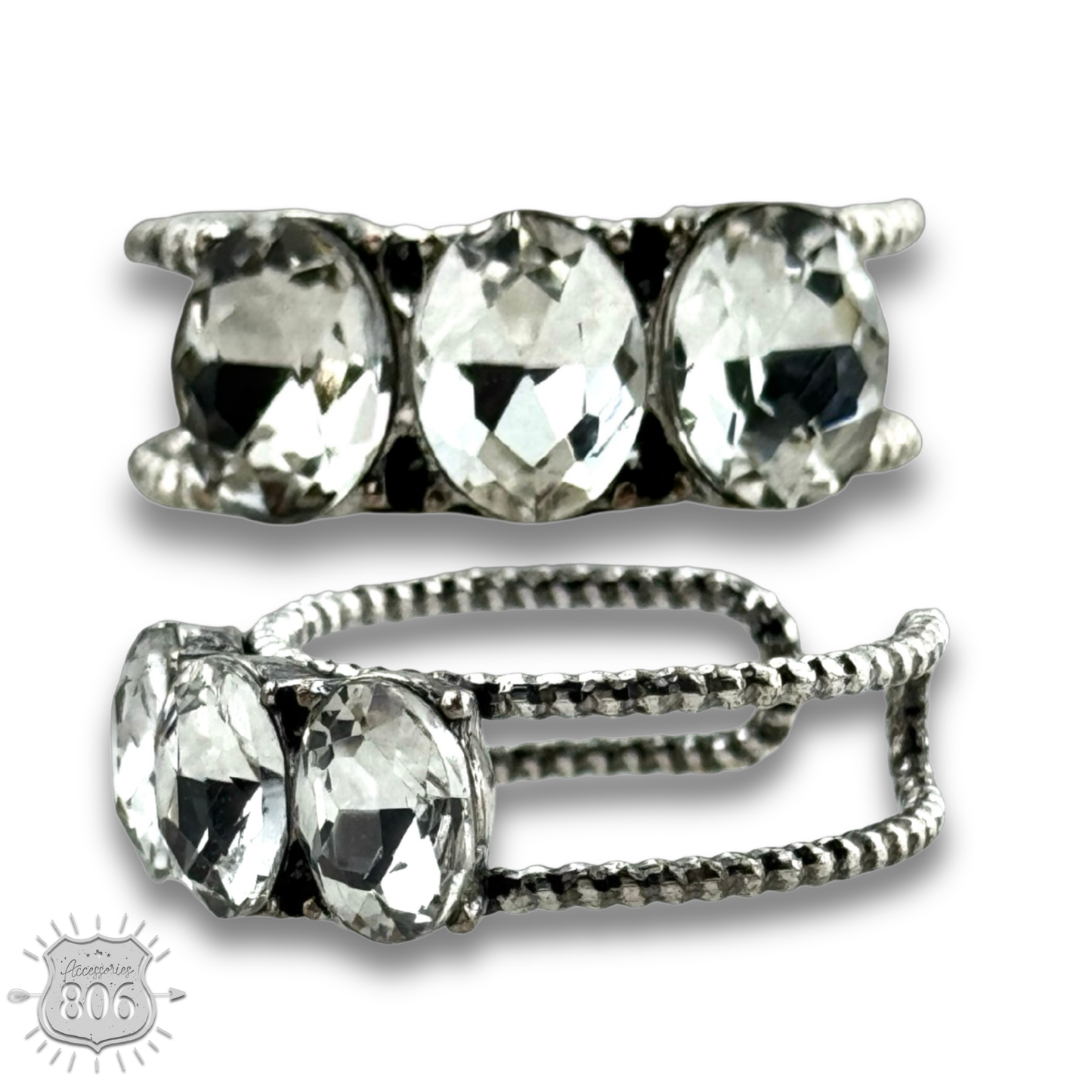 Stone oval bead ring