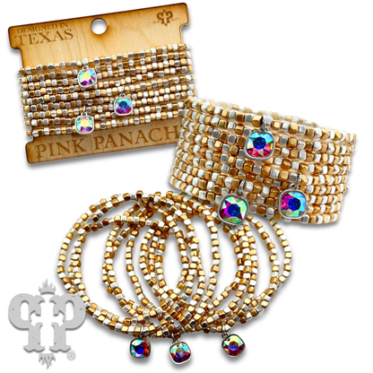 Rhinestone drop charm bracelet