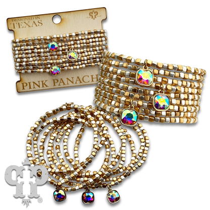 Rhinestone drop charm bracelet